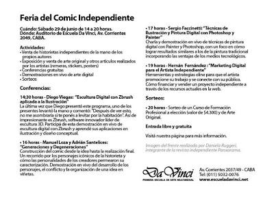 Feria del comic independiente en Escuela DaVinci