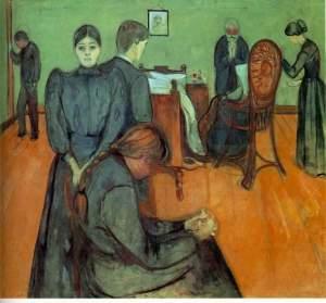 La muerte en la habitación de la enferma, 1895 E. Munch