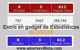 Dar estilo al gadget de Estadísticas de Blogger Dar estilo al gadget de Estadísticas de Blogger