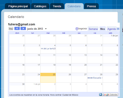 Calendario incrustado