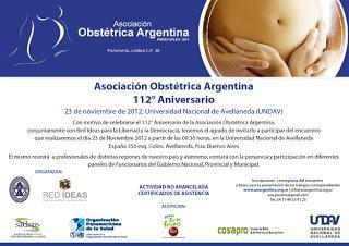 Asociación Obstétrica Argentina. Cursos y enlaces de interés para profesionales.