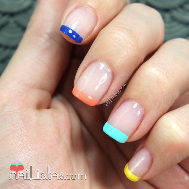 Manicura francesa de colores 