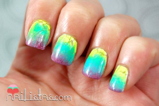 #SemanaCrackle Uñas craqueladas con degradado