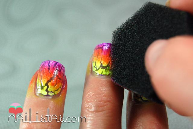 #SemanaCrackle Uñas craqueladas con degradado