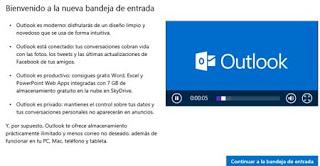 outlook correo bienvenida