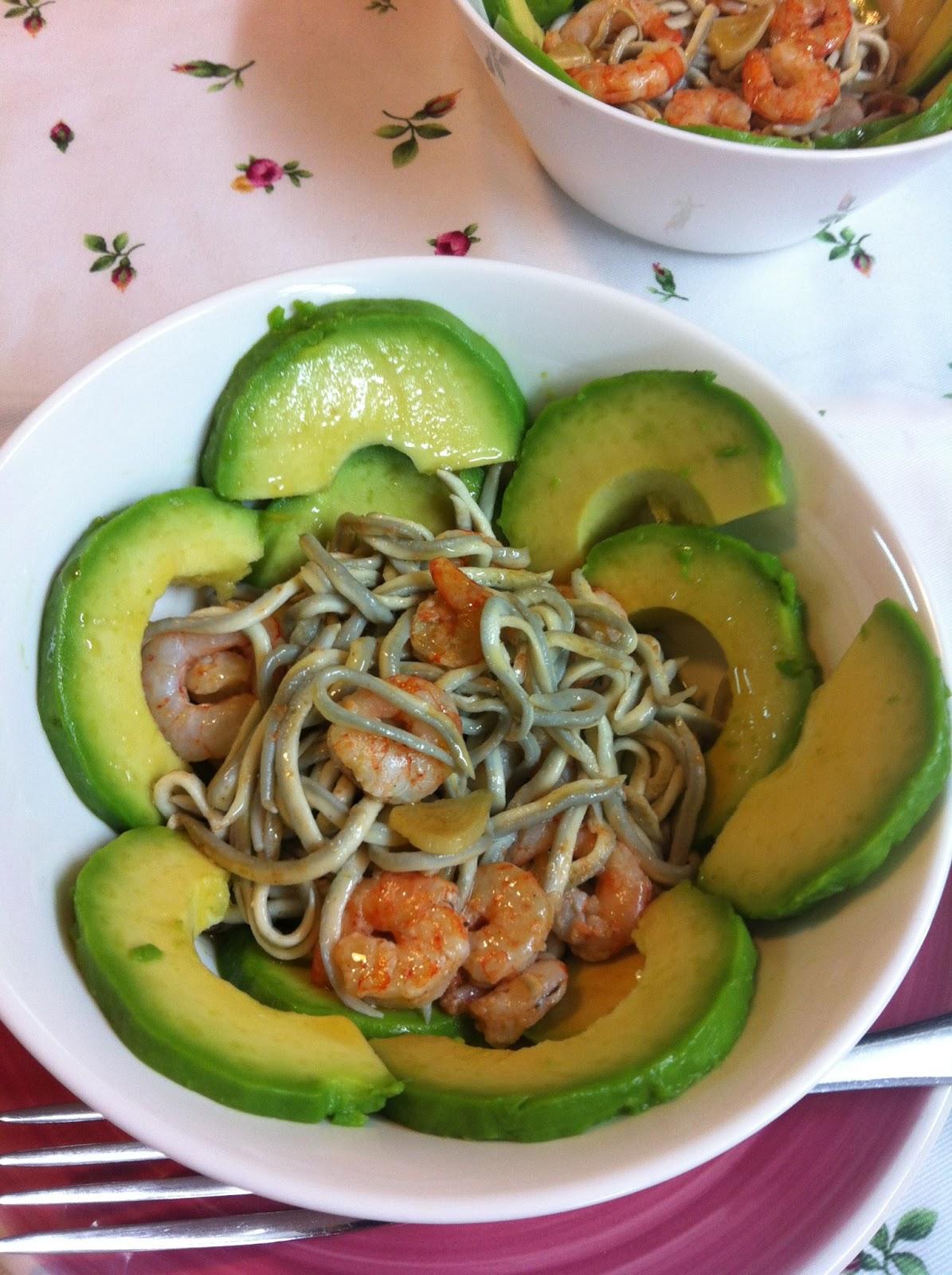 Ensalada De Aguacate, Gambas y Gulas