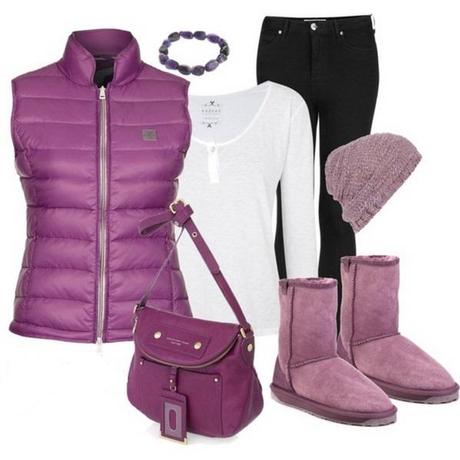 OUTFIT DE OTOÑO PARA EL DIA CON BOTAS UGG DE COLOR MORADO