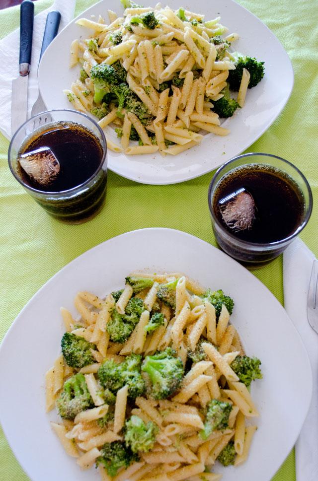 Plumas con Brócoli