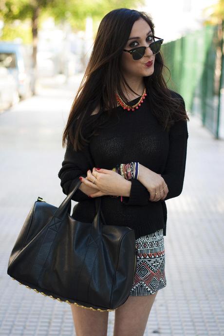 Shorts Estampado Azteca