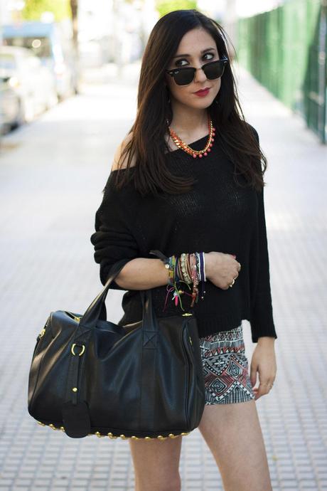 Shorts Estampado Azteca