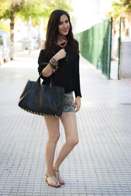 Shorts Estampado Azteca