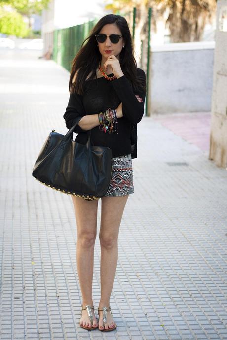 Shorts Estampado Azteca