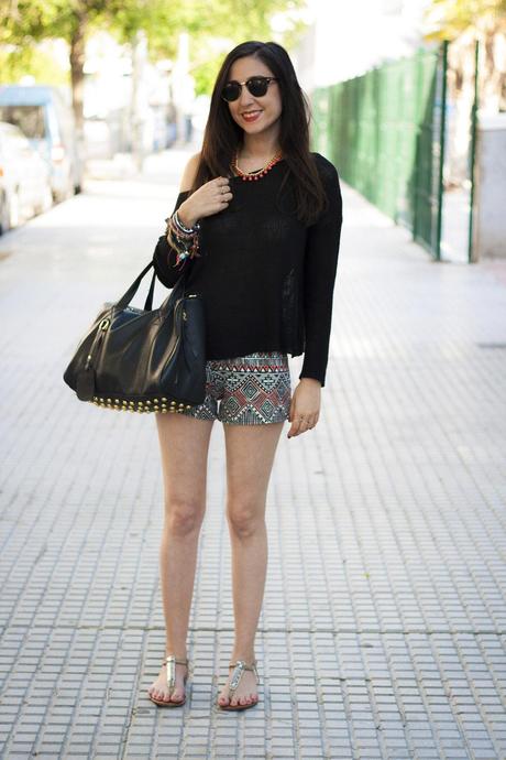 Shorts Estampado Azteca