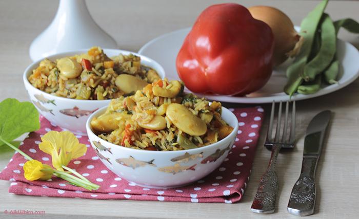 Rice with geant white beans