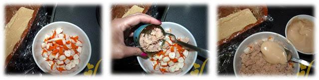 Pastel de pan de molde con atún y langostinos