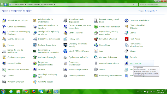 Como restaurar el sistema