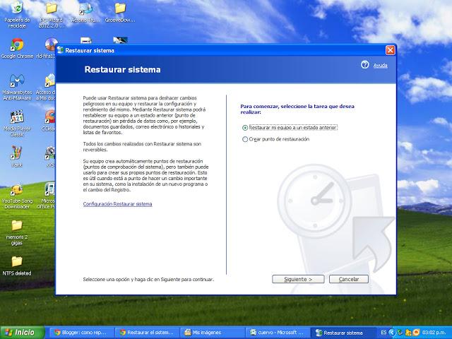 Como restaurar el sistema