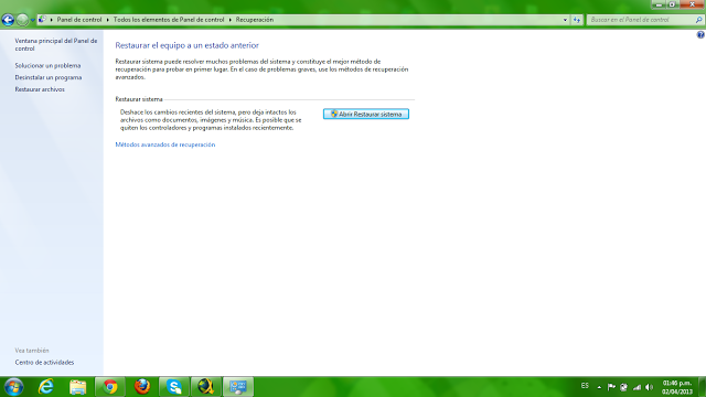 Como restaurar el sistema