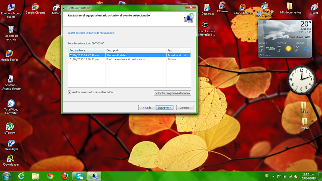 Como restaurar el sistema