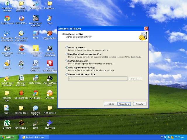 recuperar datos borrados  de la papelera