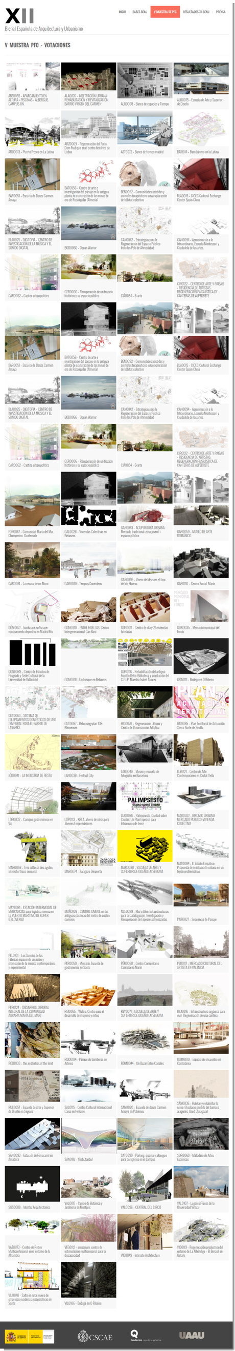 Proyectos Presentados - XII Bienal Española de Arquitectura y Urbanismo