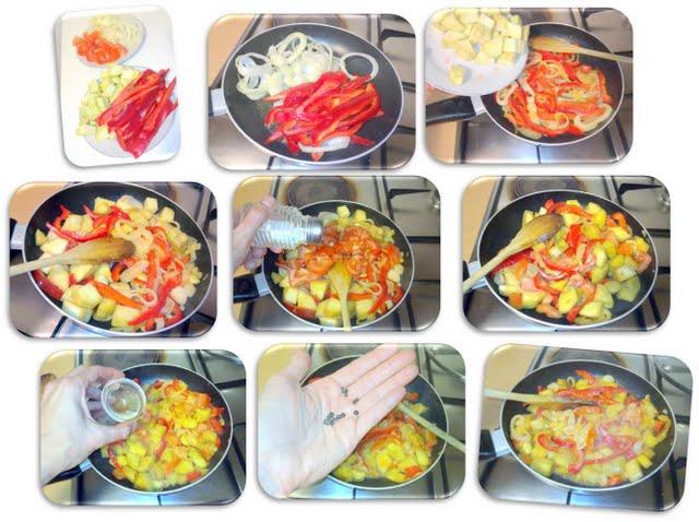 Copa crujiente de escalivada con anchoas y queso de cabra