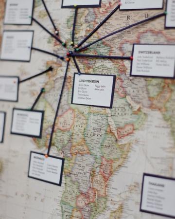 Mesas con nombres de ciudades