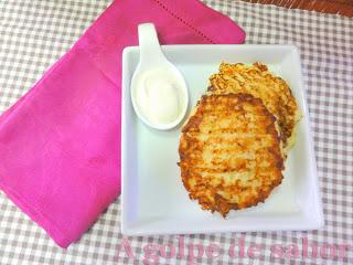 Tortitas o Rosti de calabacín y Grana padano