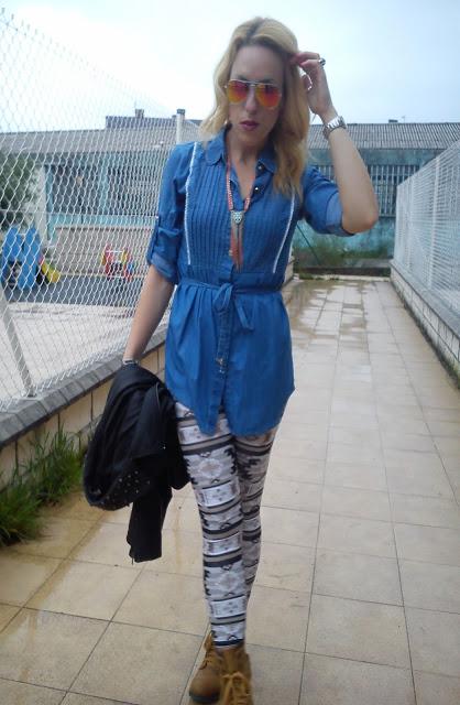 Denim + Etnic with rain again