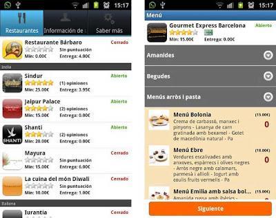 Comida a domicilio con iPhone o Android