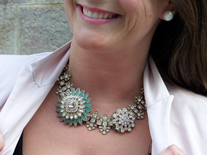 Black & pink & metallic green bag