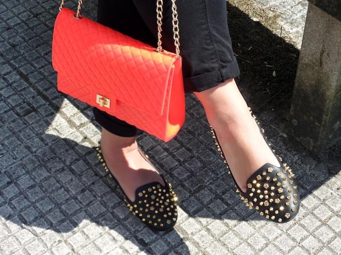 Black & Flowers & Flúor bag