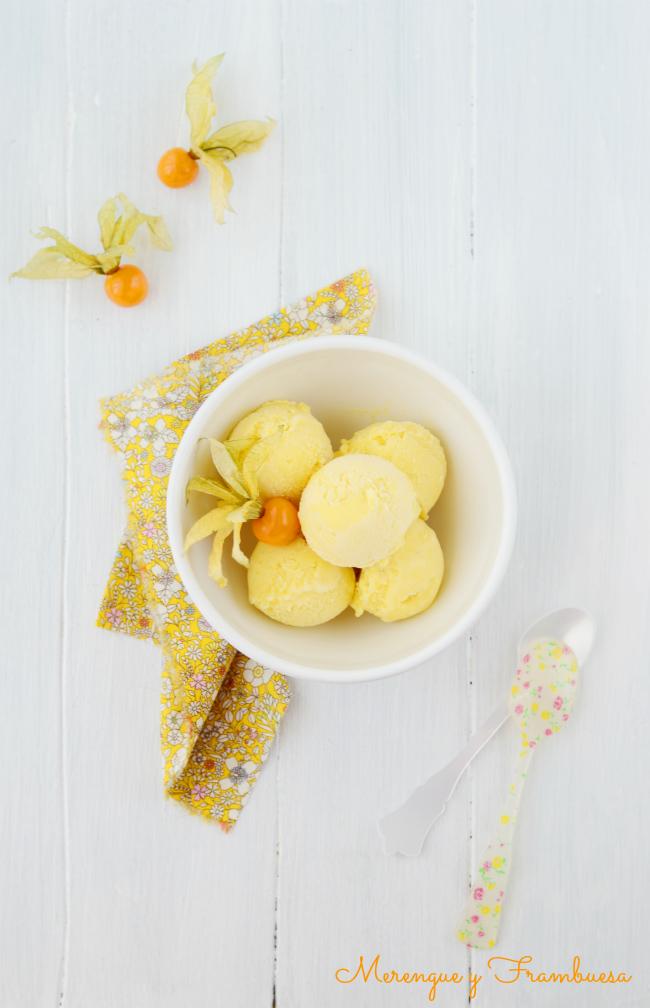 Helado de mango y fruta de la pasión