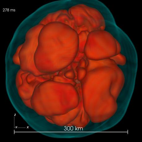 Simulación computarizada del nacimiento de una estrella de neutrones