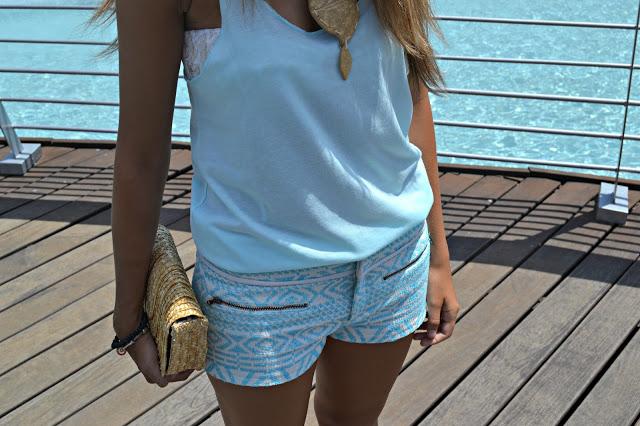 BLUE PRINTED SHORTS Buenos días!!! Os enseño este look su...
