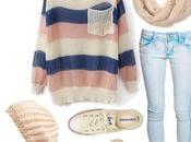 Outfit invierno chompa rayas tricolor