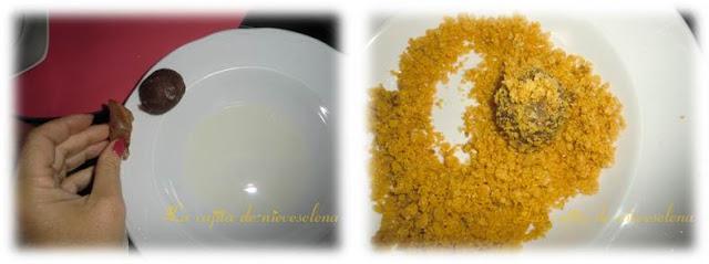 Torreznos de morcilla con mermelada de tomate y pimiento verde