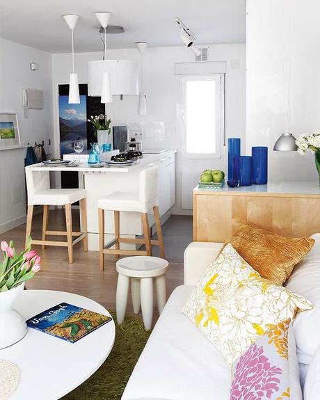 Decorar un apartamento de 40 m2 con mucho color
