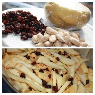 tarta de peras / gedeckter Birnenkuchen