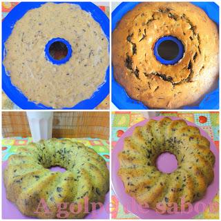 Bizcocho de plátano, chocolate y nueces