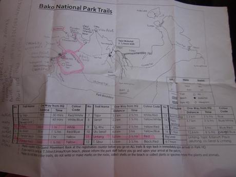 Mapa del Parque Natural Bako