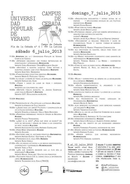 #UniPopCebada: La plaza como entorno de aprendizaje colectivo