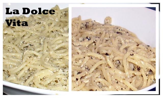 ESPAGUETTI AL PESTO Y BOCCA DE LA VERITTA