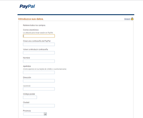 Cómo crear una cuenta en PayPal