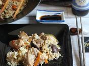 Salteado arroz Thai solomillo cerdo ibérico verduras