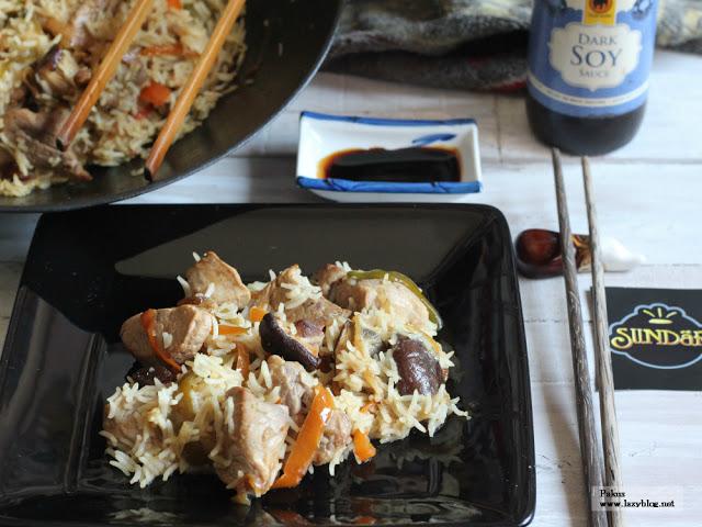 Salteado de arroz Thai con solomillo de cerdo ibérico y verduras