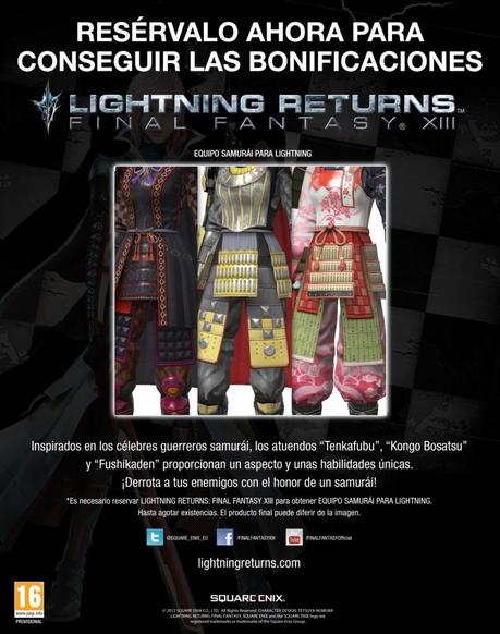LR hero samurai shot SPA 808x1024 Lightning Returns Final Fantasy XIII campaña de reserva