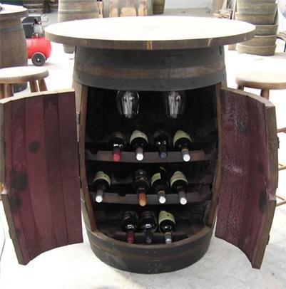 11 ideas y una más para reciclar un barril botellero-y-mesa-hecho-con-barril-Evolución-Verde