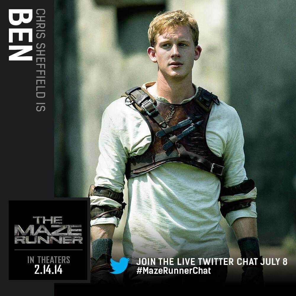 Novena carta Personajes Maze Runner Revelada: Chris Sheffield 