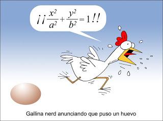 Gallina nerd anunciando que puso un huevo
